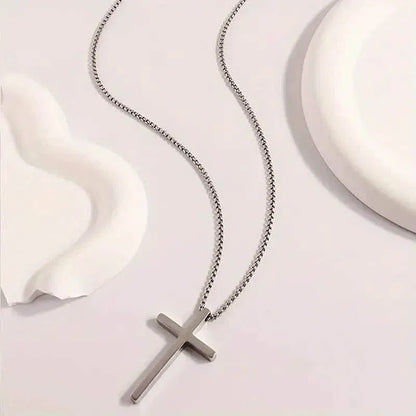 Fashion Stainless Steel Cross Pendant Unisex Necklace - A-1 Thread Vault