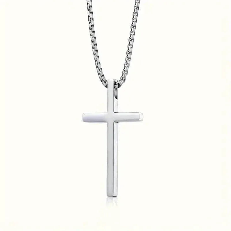Fashion Stainless Steel Cross Pendant Unisex Necklace - A-1 Thread Vault