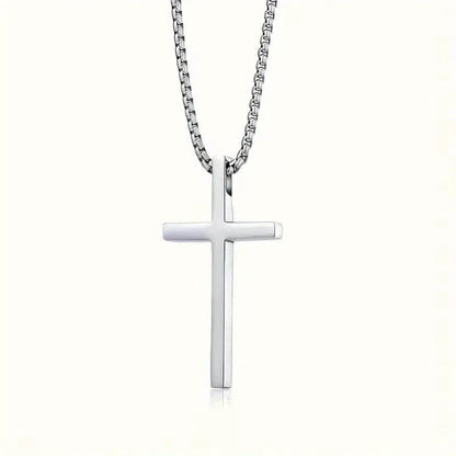 Fashion Stainless Steel Cross Pendant Unisex Necklace - A-1 Thread Vault