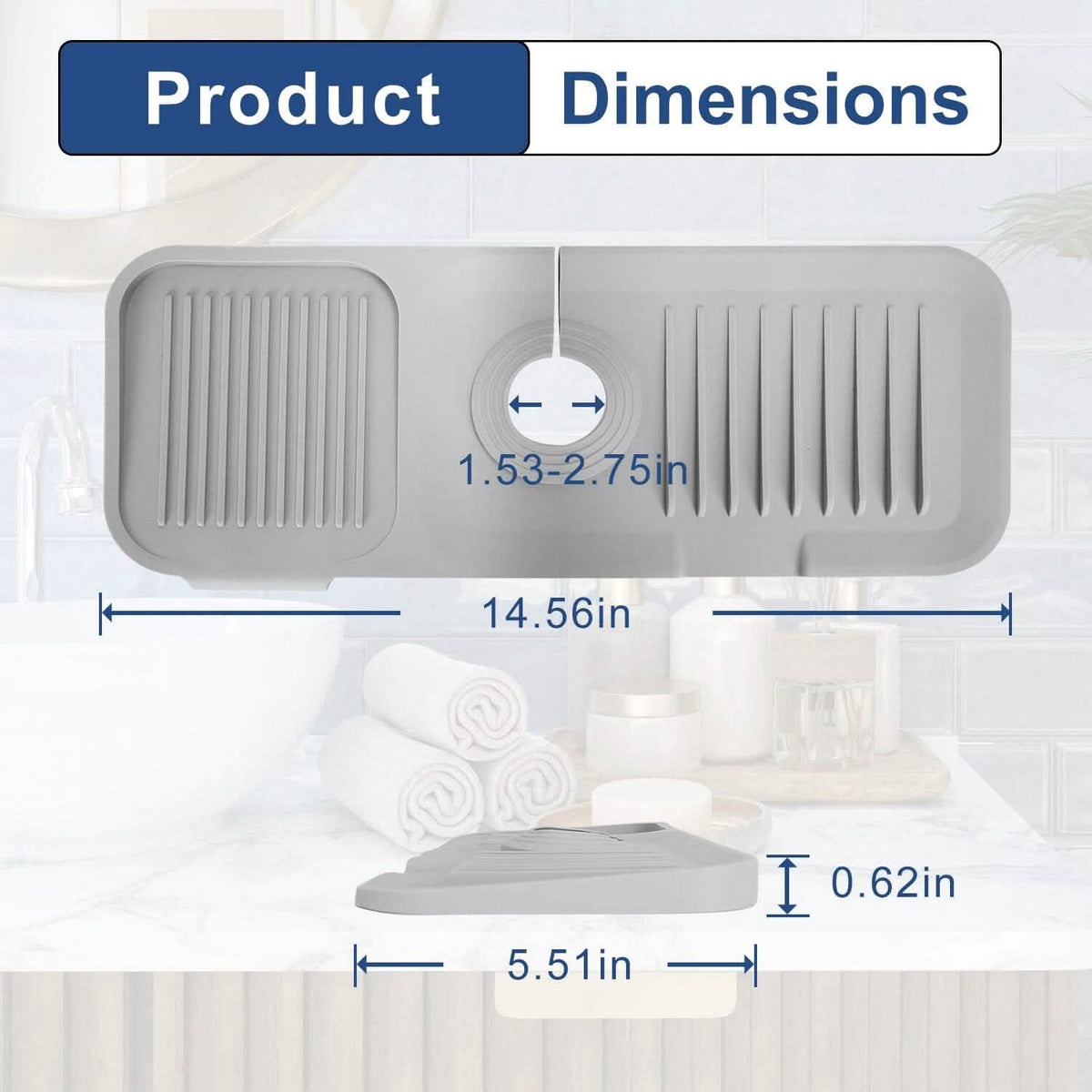 Faucet Splash Mat Sink Tray Water Drainage Pad Sponge Soap Holder - A-1 Thread Vault