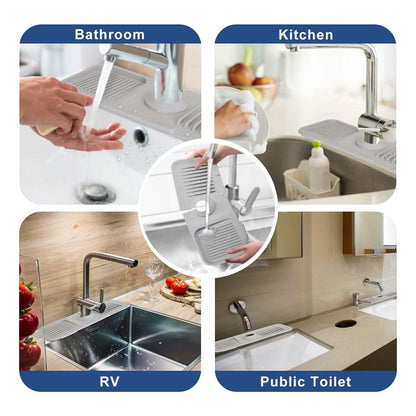 Faucet Splash Mat Sink Tray Water Drainage Pad Sponge Soap Holder - A-1 Thread Vault
