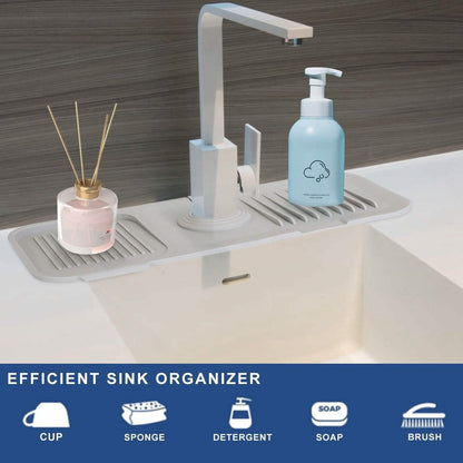 Faucet Splash Mat Sink Tray Water Drainage Pad Sponge Soap Holder - A-1 Thread Vault