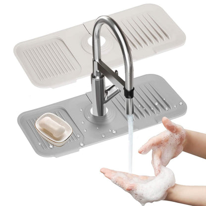 Faucet Splash Mat Sink Tray Water Drainage Pad Sponge Soap Holder - A-1 Thread Vault