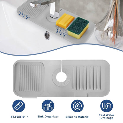 Faucet Splash Mat Sink Tray Water Drainage Pad Sponge Soap Holder - A-1 Thread Vault