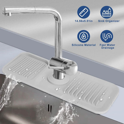 Faucet Splash Mat Sink Tray Water Drainage Pad Sponge Soap Holder - A-1 Thread Vault
