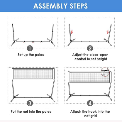 Femor FS051 10ft. Height Adjustable Volleyball Net - A-1 Thread Vault