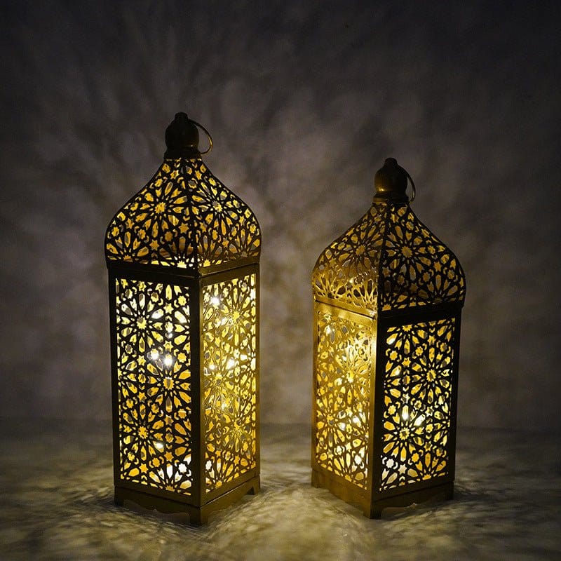 Festive Home Craft Decor Ramadan Hollow Moroccan Iron Lantern (MAC498) - A-1 Thread Vault