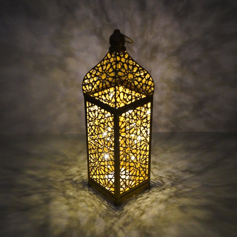 Festive Home Craft Decor Ramadan Hollow Moroccan Iron Lantern (MAC498) - A-1 Thread Vault