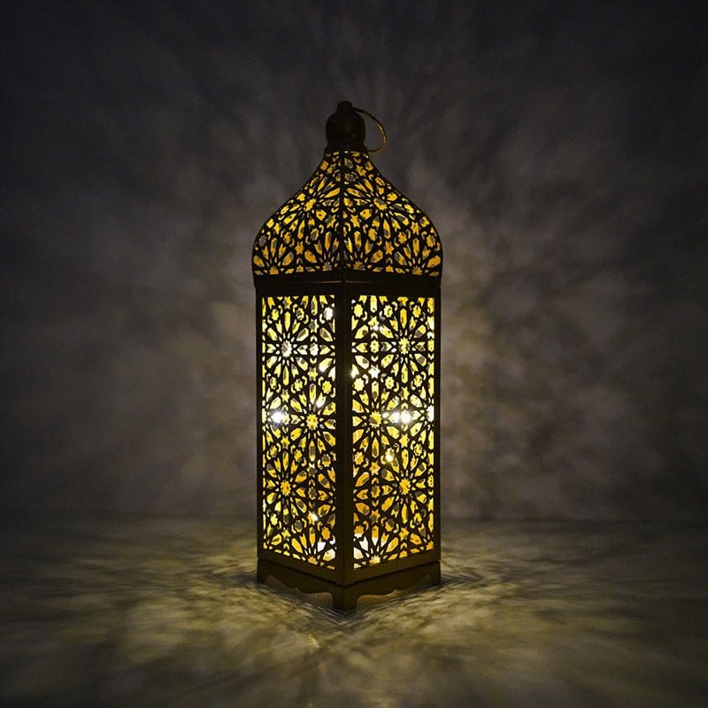 Festive Home Craft Decor Ramadan Hollow Moroccan Iron Lantern (MAC498) - A-1 Thread Vault