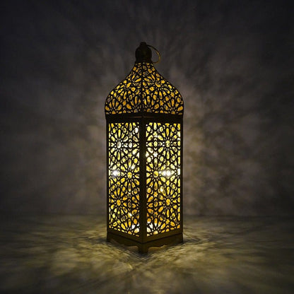 Festive Home Craft Decor Ramadan Hollow Moroccan Iron Lantern (MAC498) - A-1 Thread Vault