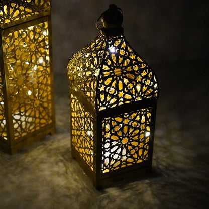 Festive Home Craft Decor Ramadan Hollow Moroccan Iron Lantern (MAC498) - A-1 Thread Vault