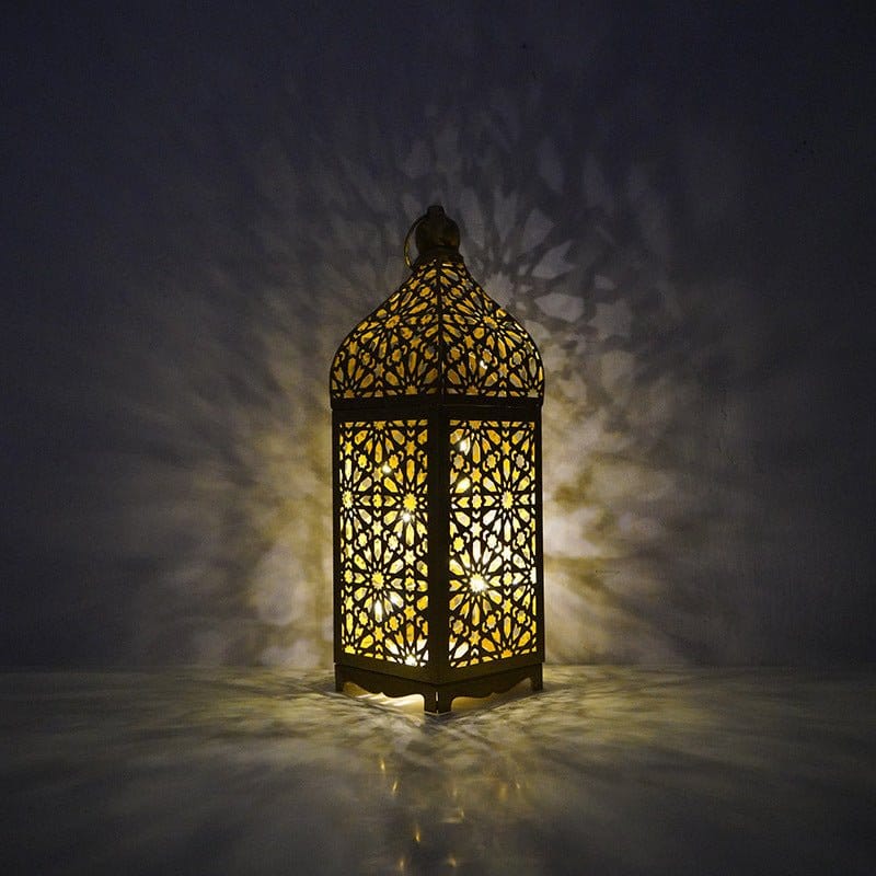 Festive Home Craft Decor Ramadan Hollow Moroccan Iron Lantern (MAC498) - A-1 Thread Vault