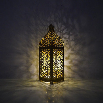 Festive Home Craft Decor Ramadan Hollow Moroccan Iron Lantern (MAC498) - A-1 Thread Vault