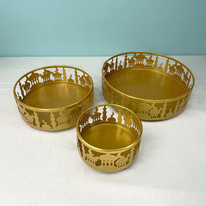 Festive Ramadan Iron Tray Candy Box 3-Piece Set (MAC382) - A-1 Thread Vault