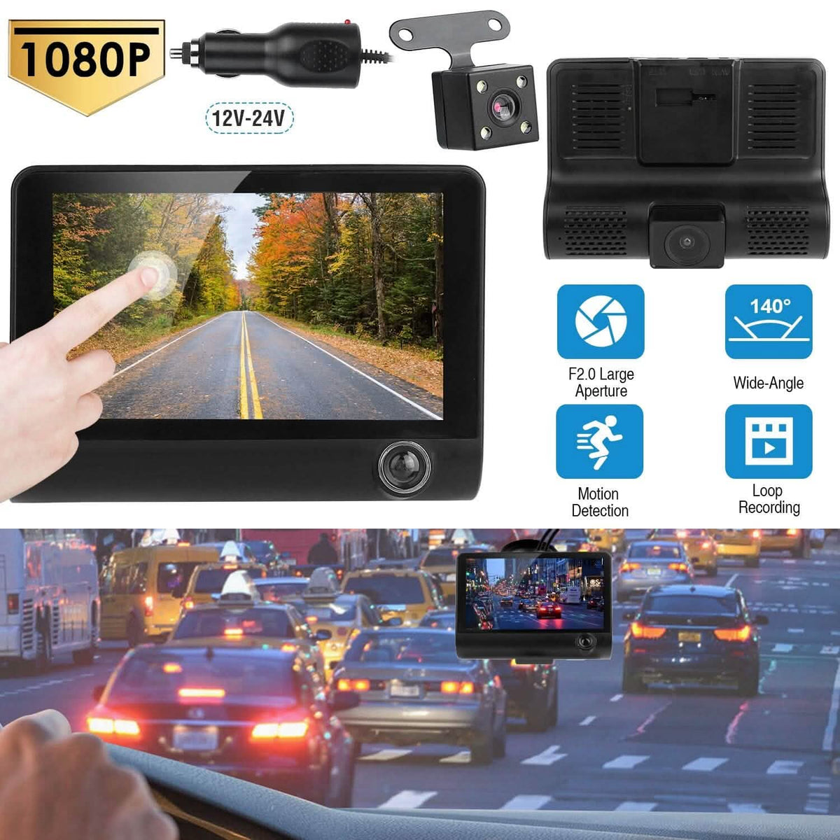 FHD 1080P Touchscreen Car DVR Dash Camera - A-1 Thread Vault