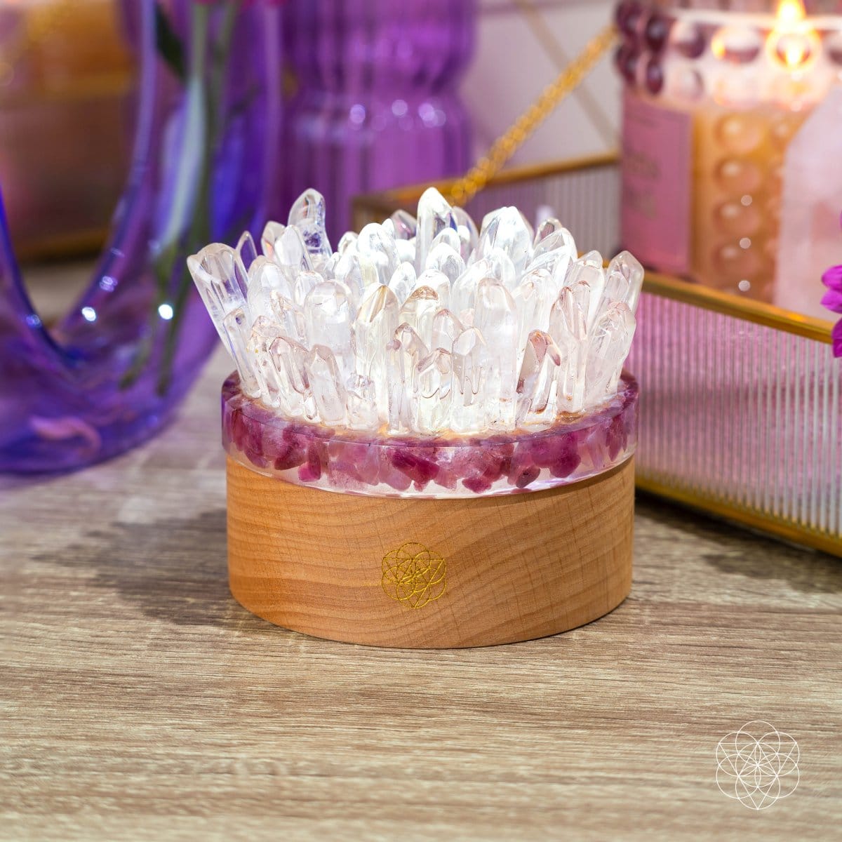 Find My Peace - Quartz & Tourmaline Lamp of Blooming Tranquility - A-1 Thread Vault