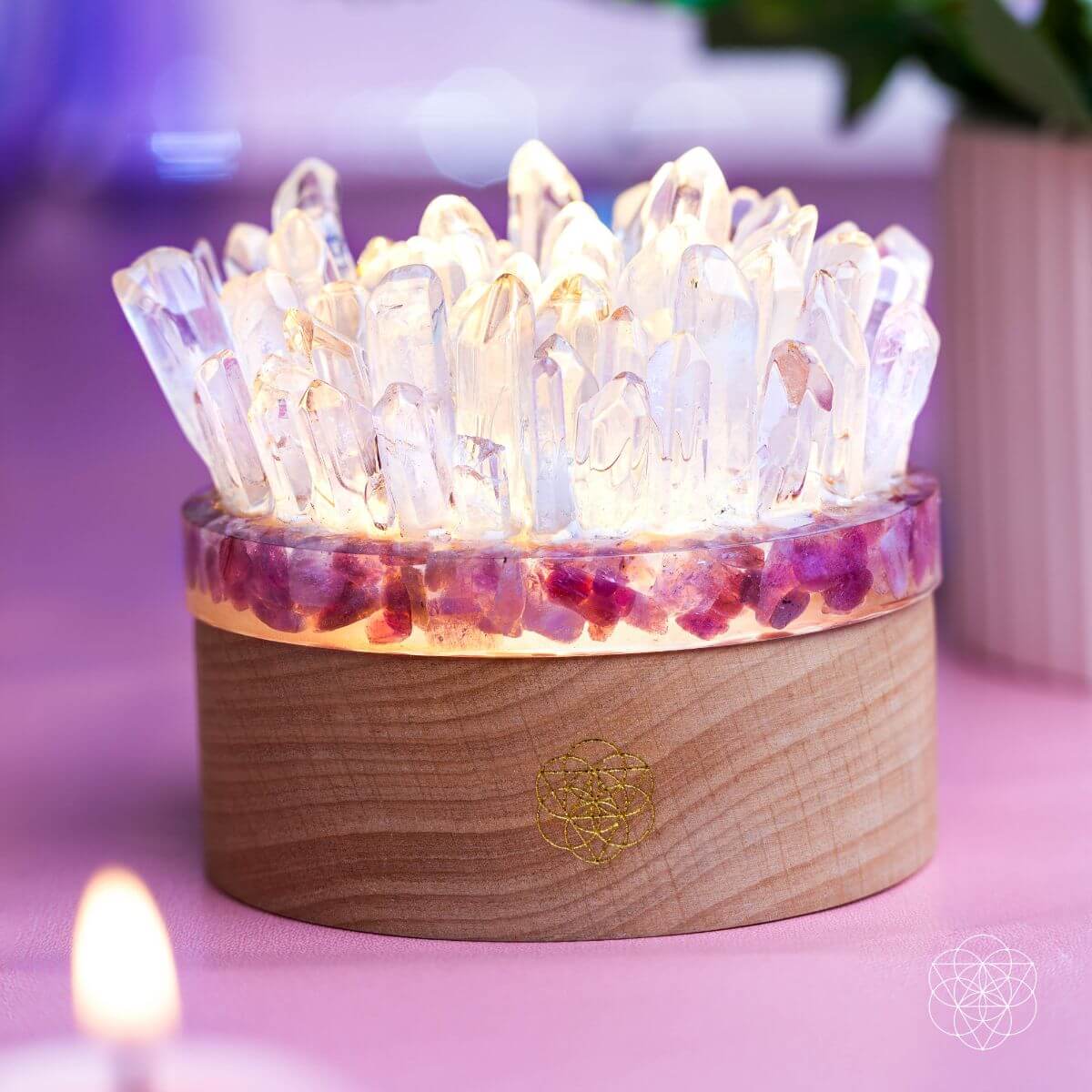 Find My Peace - Quartz & Tourmaline Lamp of Blooming Tranquility - A-1 Thread Vault