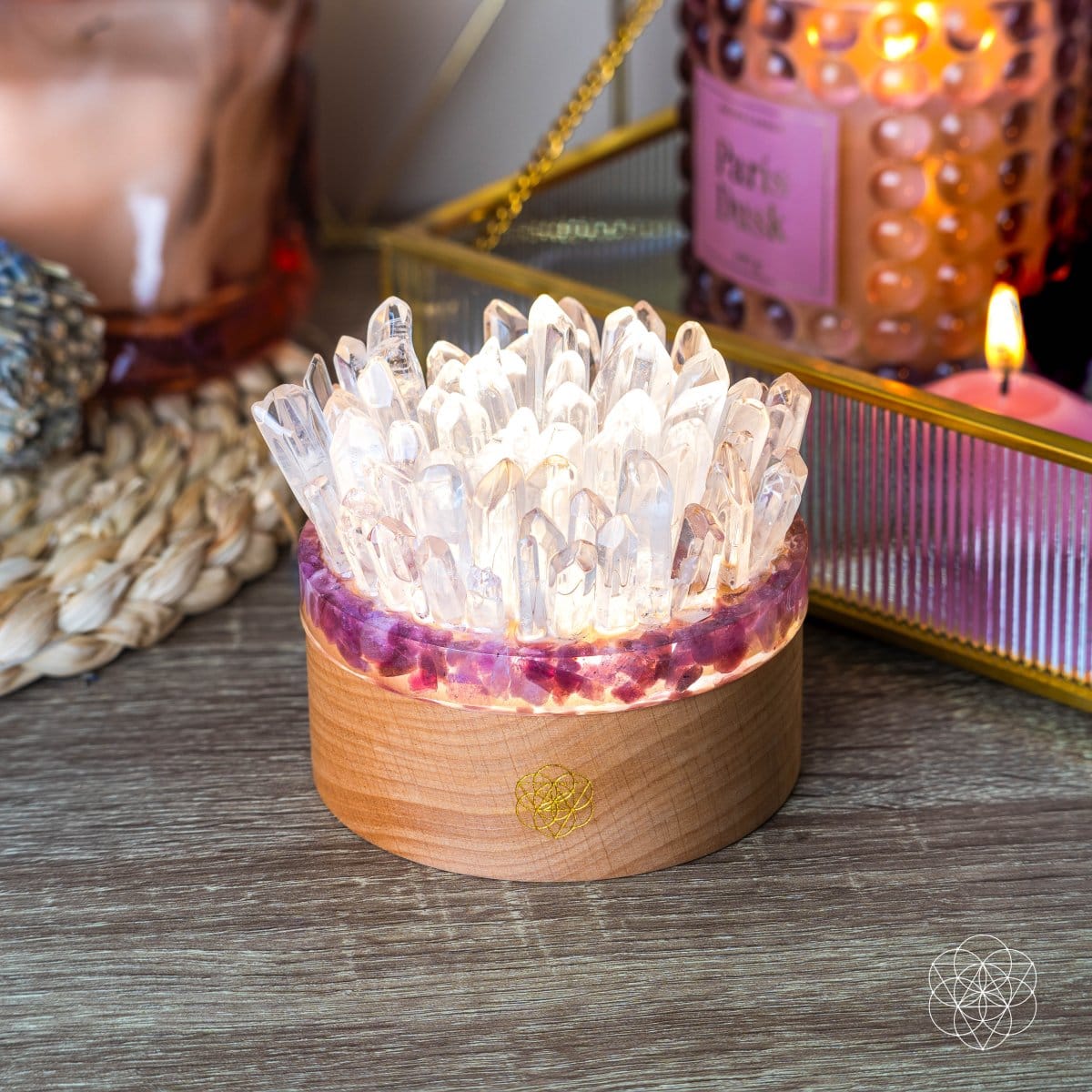 Find My Peace - Quartz & Tourmaline Lamp of Blooming Tranquility - A-1 Thread Vault