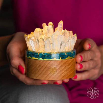 Find My Voice - Quartz & Apatite Lamp of Blooming Confidence - A-1 Thread Vault
