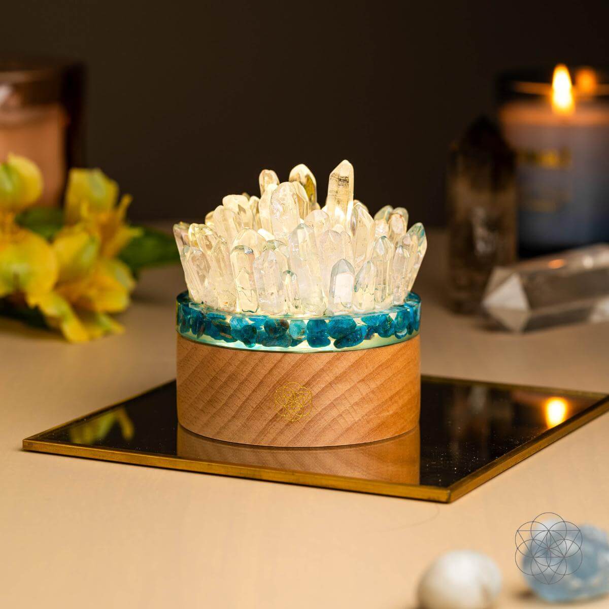 Find My Voice - Quartz & Apatite Lamp of Blooming Confidence - A-1 Thread Vault