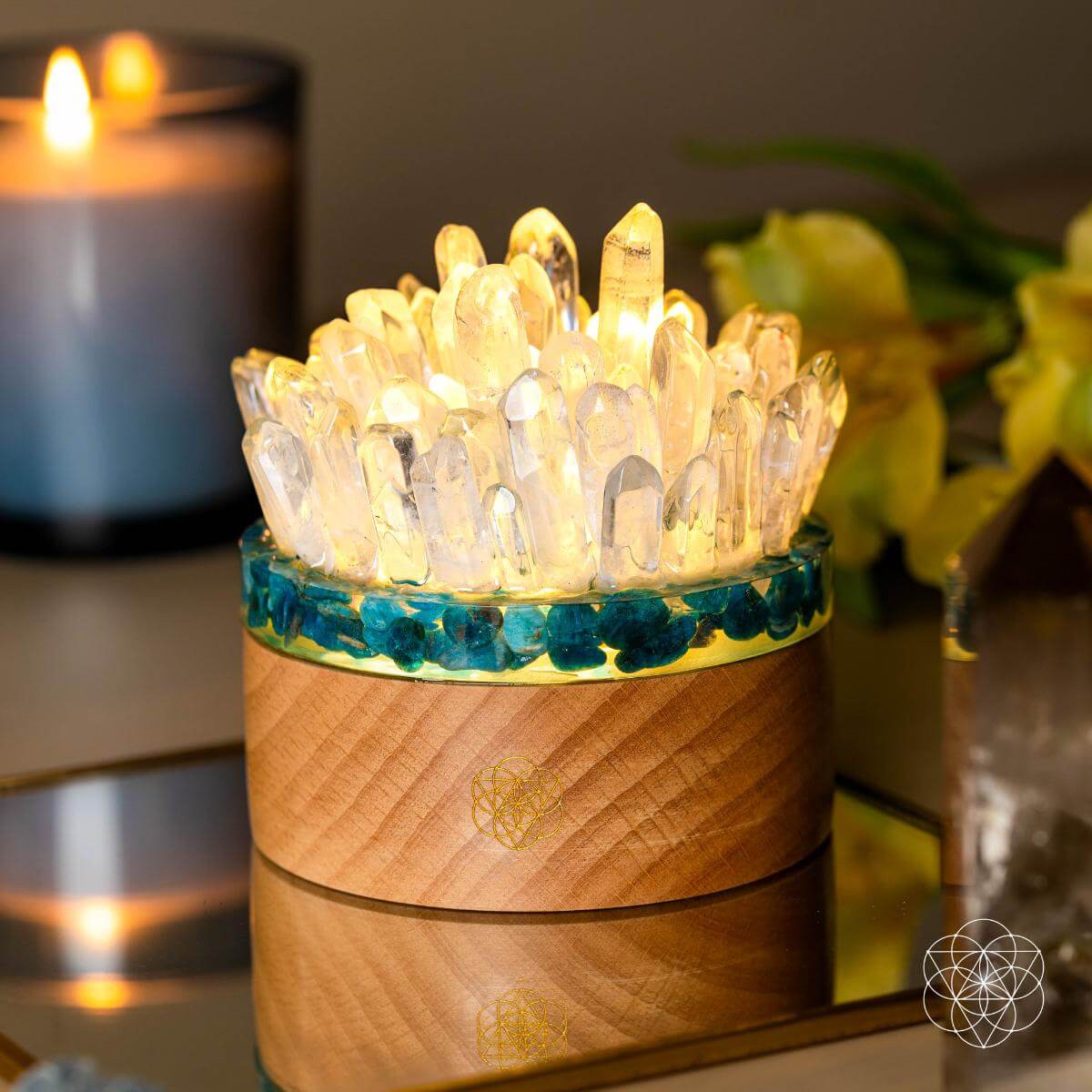 Find My Voice - Quartz & Apatite Lamp of Blooming Confidence - A-1 Thread Vault