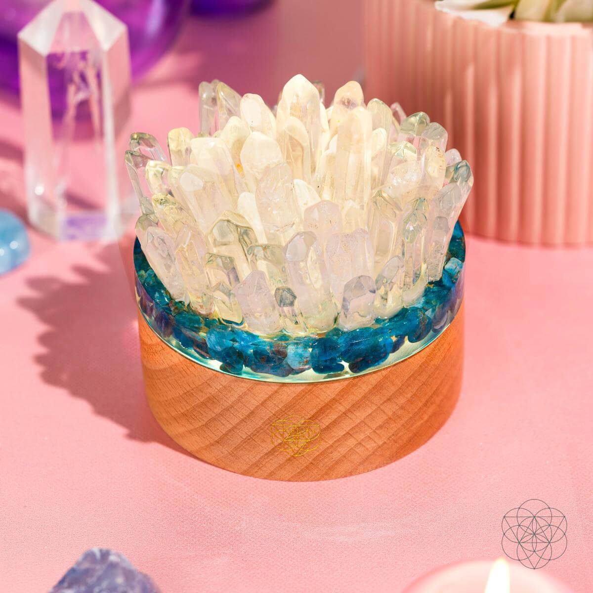 Find My Voice - Quartz & Apatite Lamp of Blooming Confidence - A-1 Thread Vault