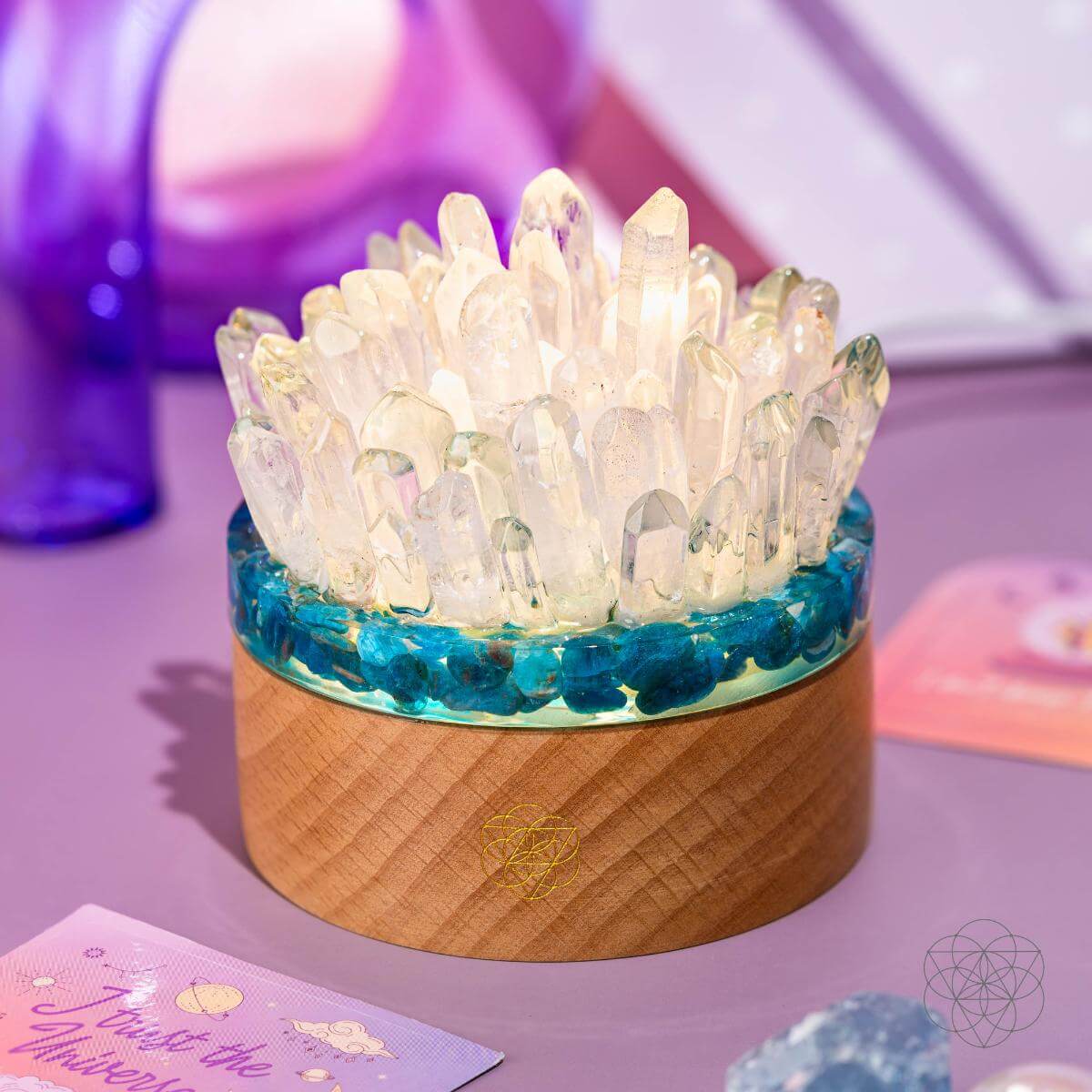 Find My Voice - Quartz & Apatite Lamp of Blooming Confidence - A-1 Thread Vault