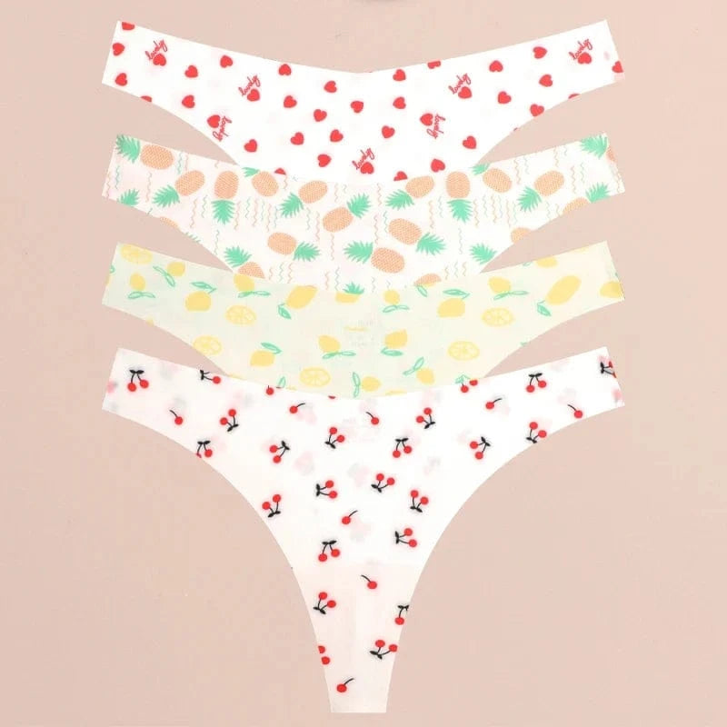 FINETOO 4Pcs Ultra Soft Underwear For Women Sexy Graphic Print Seamless Thongs Female Stretch Leopard G Strings Comfort Lingerie - A-1 Thread Vault