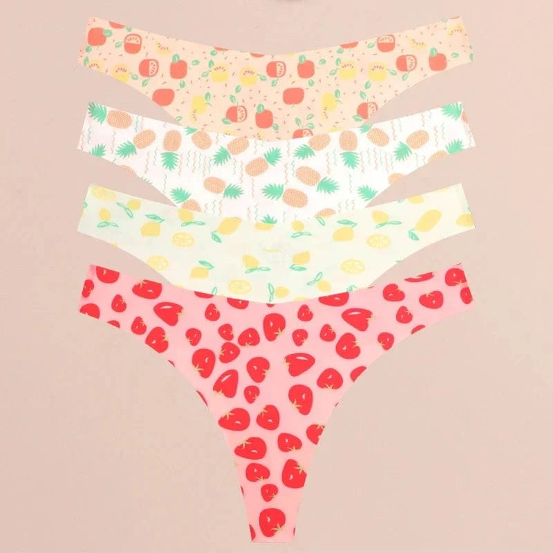FINETOO 4Pcs Ultra Soft Underwear For Women Sexy Graphic Print Seamless Thongs Female Stretch Leopard G Strings Comfort Lingerie - A-1 Thread Vault