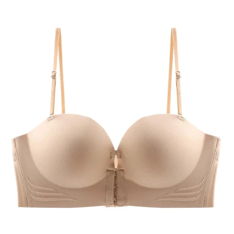 FINETOO Front Closure Sexy Push Up Bra Women Invisible Bras Underwear Lingerie For Female Brassiere Strapless Seamless Bralette - A-1 Thread Vault