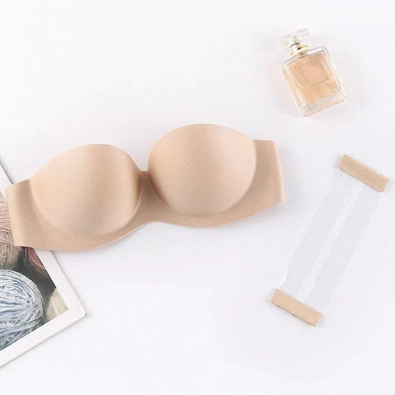 FINETOO Front Closure Sexy Push Up Bra Women Invisible Bras Underwear Lingerie For Female Brassiere Strapless Seamless Bralette - A-1 Thread Vault