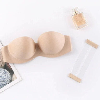 FINETOO Front Closure Sexy Push Up Bra Women Invisible Bras Underwear Lingerie For Female Brassiere Strapless Seamless Bralette - A-1 Thread Vault