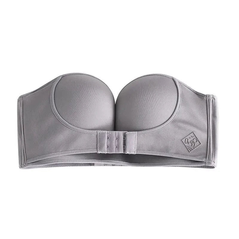 FINETOO Front Closure Strapless Bra For Woman Sexy Invisible Bras Underwear Female Push Up Brassiere One-piece Wireless Bralette - A-1 Thread Vault