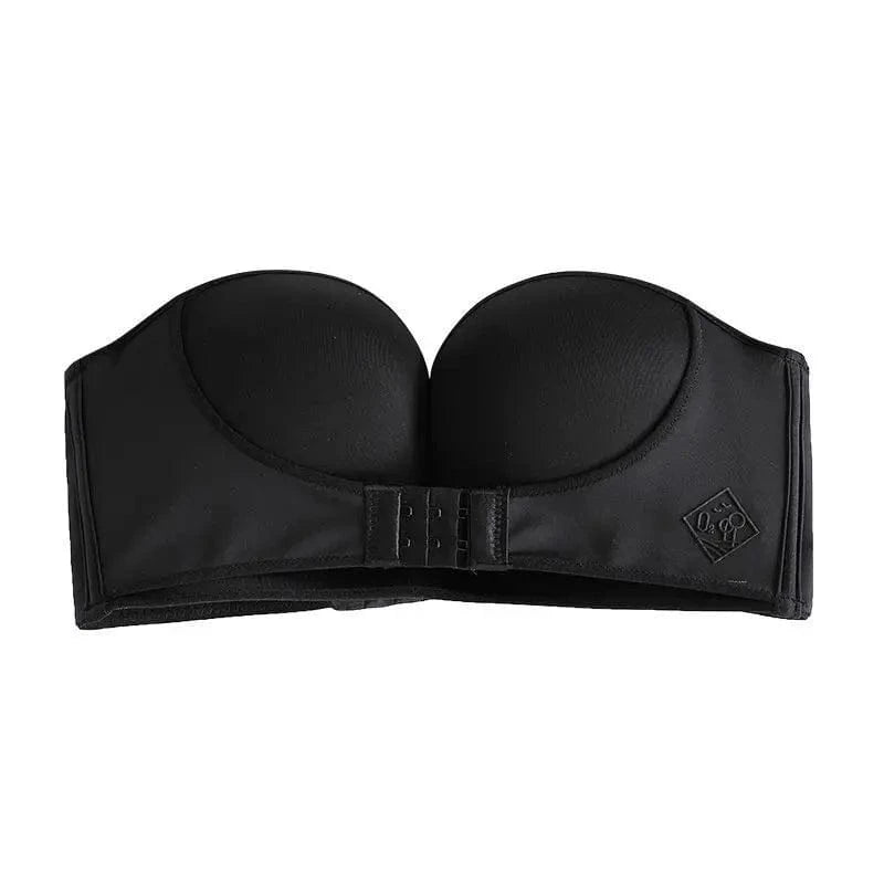 FINETOO Front Closure Strapless Bra For Woman Sexy Invisible Bras Underwear Female Push Up Brassiere One-piece Wireless Bralette - A-1 Thread Vault