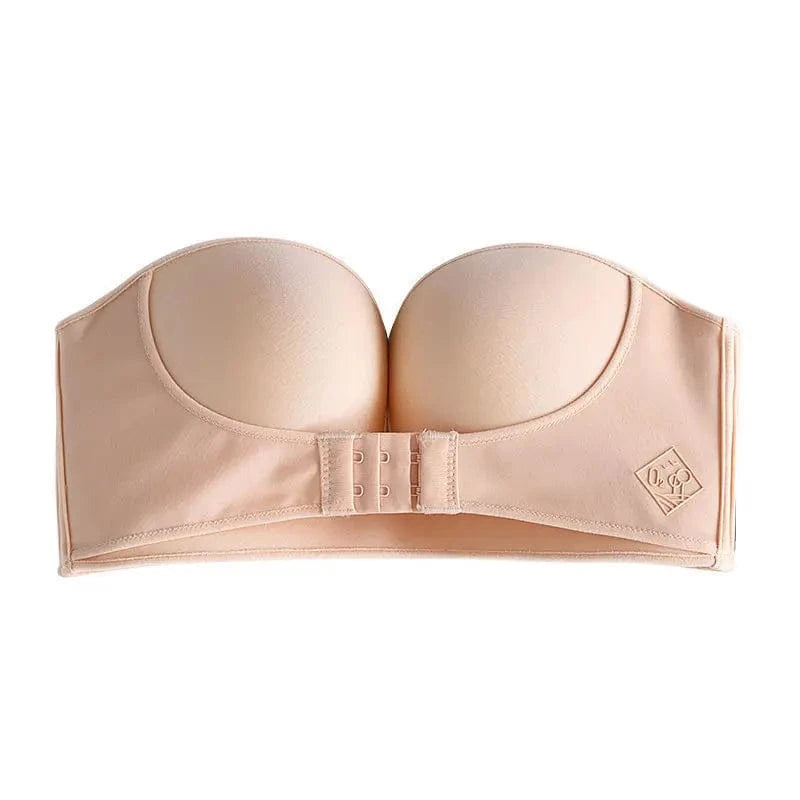 FINETOO Front Closure Strapless Bra For Woman Sexy Invisible Bras Underwear Female Push Up Brassiere One-piece Wireless Bralette - A-1 Thread Vault