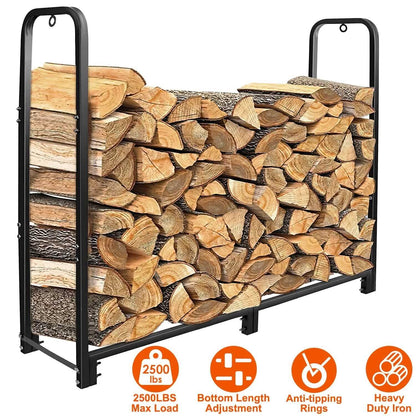 Firewood Log Rack 2500lbs Iron Storage Stacking Rack - A-1 Thread Vault