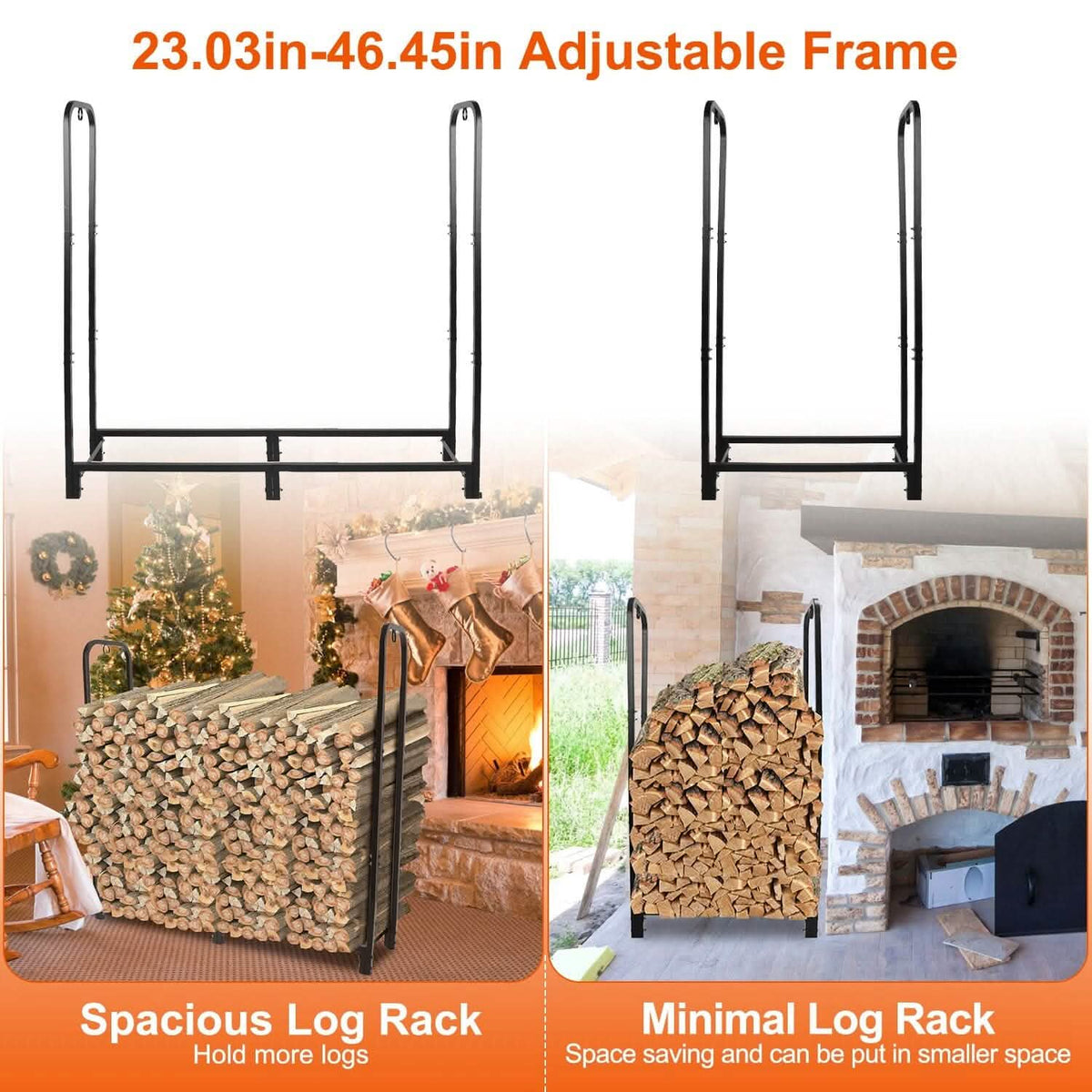 Firewood Log Rack 2500lbs Iron Storage Stacking Rack - A-1 Thread Vault