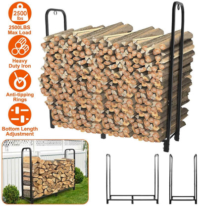 Firewood Log Rack 2500lbs Iron Storage Stacking Rack - A-1 Thread Vault