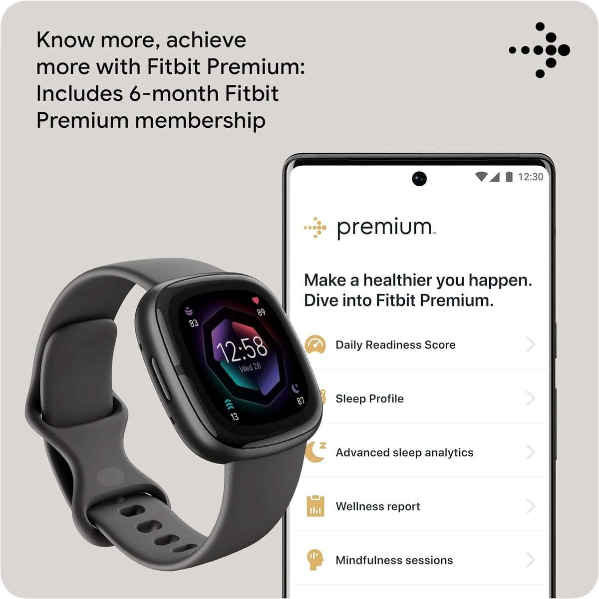 Fitbit Sense 2 Advanced Health and Fitness Smartwatch (Refurbished) - A-1 Thread Vault