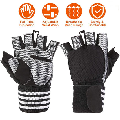 Fitness Workout Gloves with Wrist Wrap Strap - A-1 Thread Vault