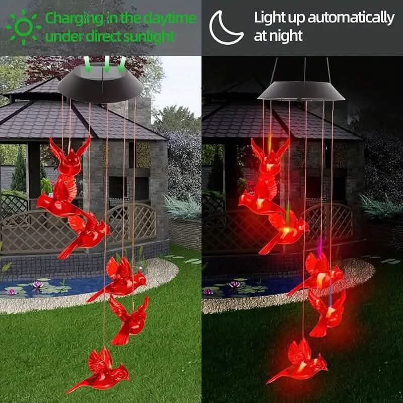 Flaming Bird Wind Chime Solar Lights - A-1 Thread Vault