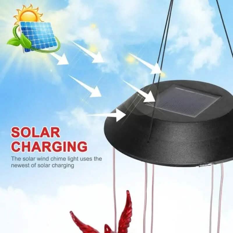 Flaming Bird Wind Chime Solar Lights - A-1 Thread Vault