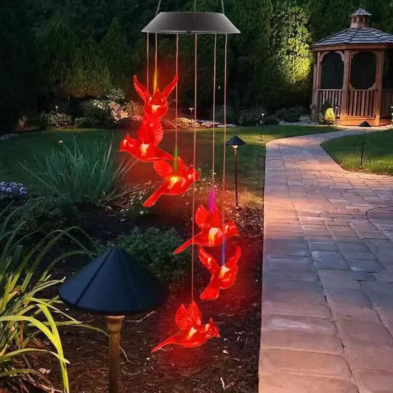 Flaming Bird Wind Chime Solar Lights - A-1 Thread Vault