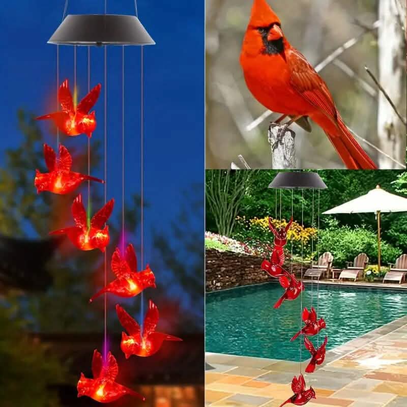 Flaming Bird Wind Chime Solar Lights - A-1 Thread Vault