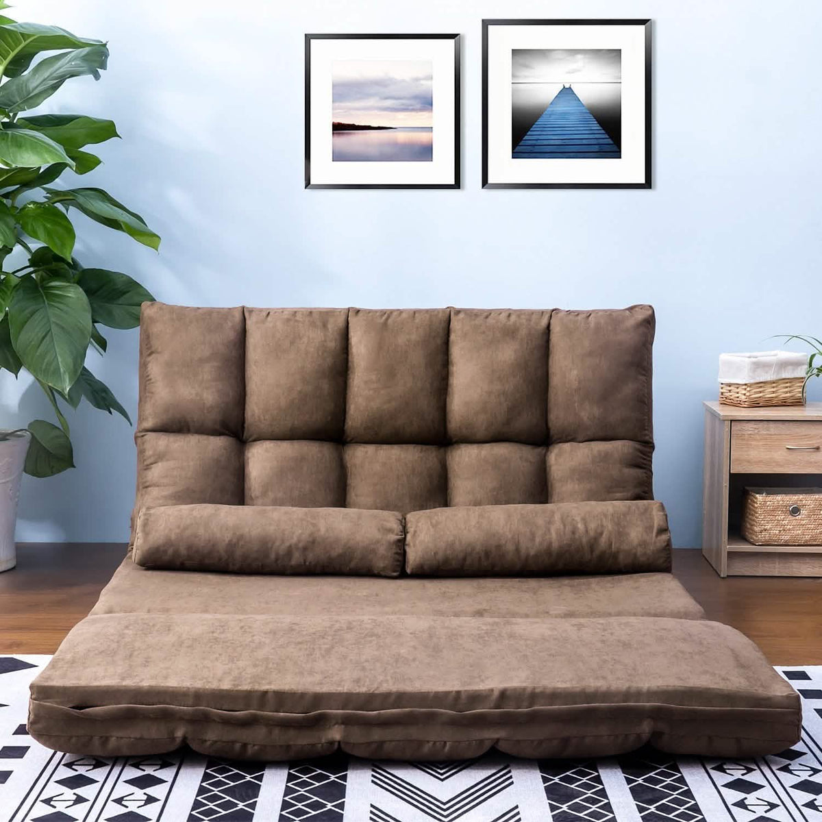 Floor Sofa Bed, Foldable Double Chaise Lounge Sofa Chair - A-1 Thread Vault
