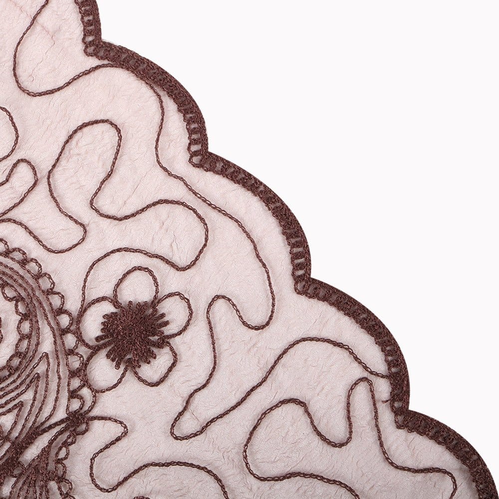 Floral Lace Embroidered Mesh Hijab(MH235) - A-1 Thread Vault