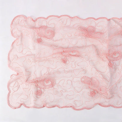 Floral Lace Embroidered Mesh Hijab(MH235) - A-1 Thread Vault