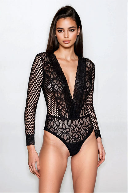 Floral Lace Net Teddy - A-1 Thread Vault