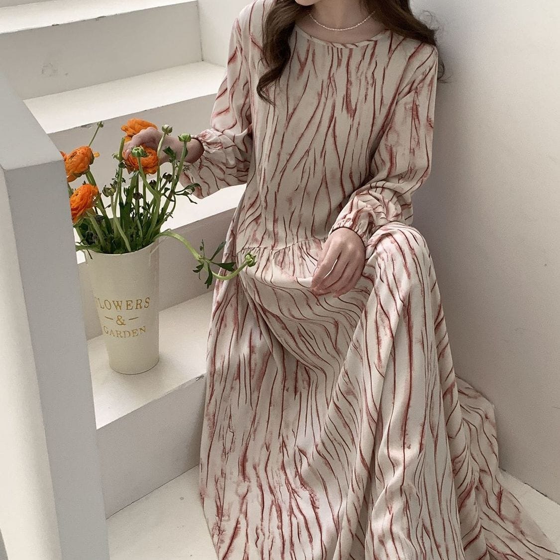 Floral Print Maxi Dress(MS425) - A-1 Thread Vault