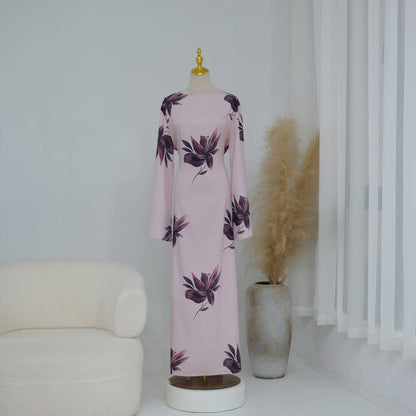 Floral Print Maxi Dress with Cape Sleeves(MS440) - A-1 Thread Vault